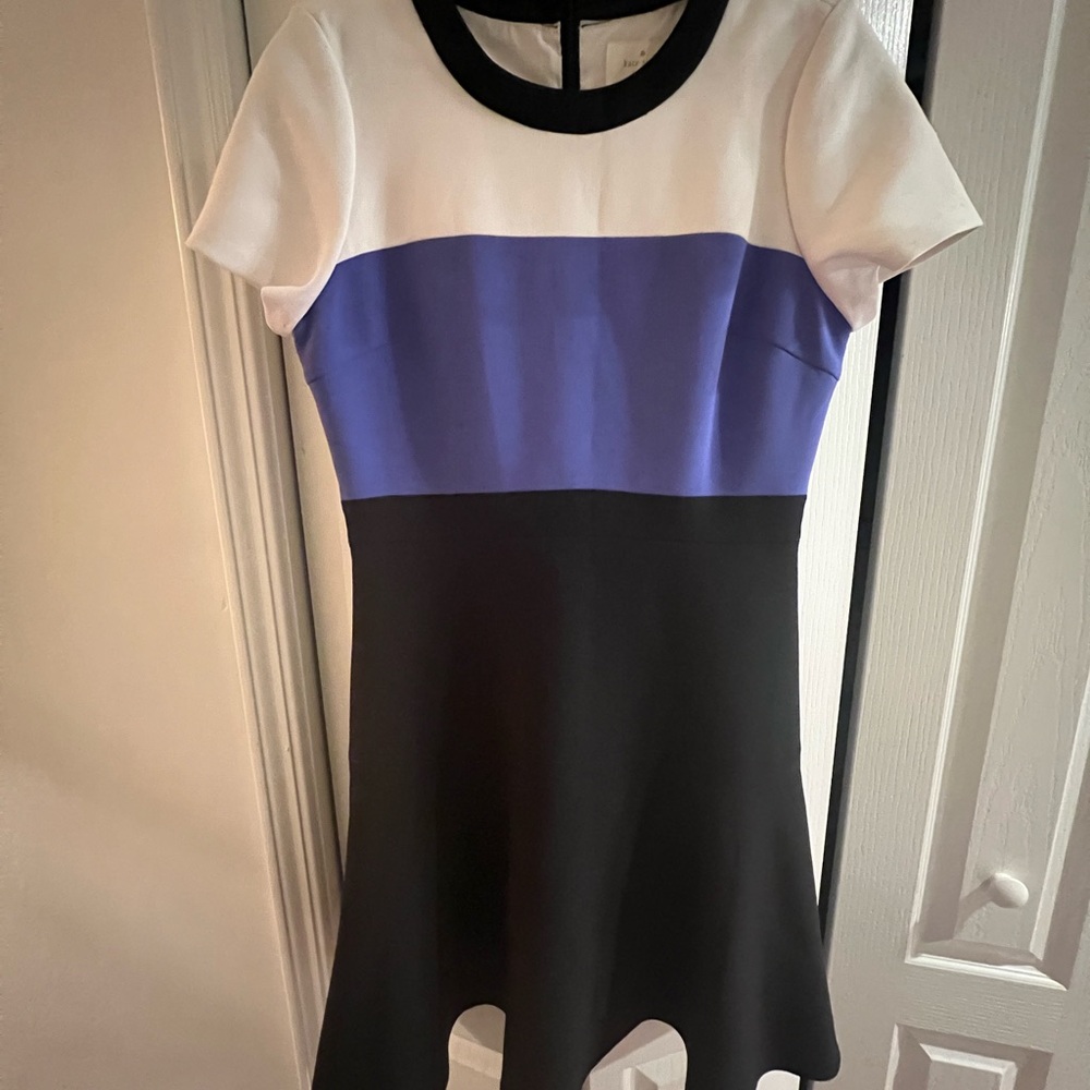Kate Spade Fit and Flare Mini Dress White Cream Short Sleeve
